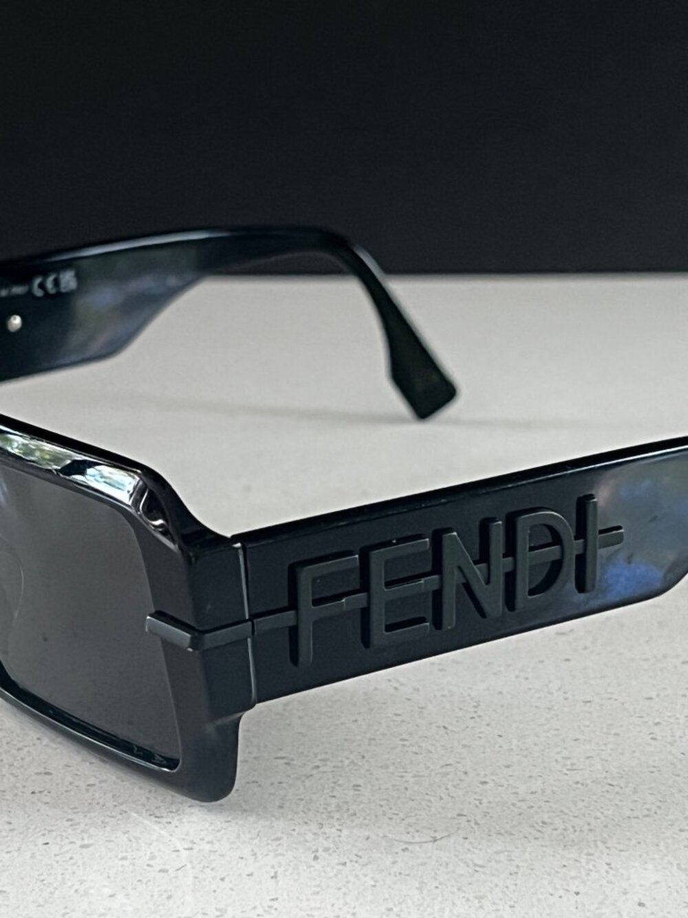 FENDI Fendigraphy FE401751 52MM Rectangular BLACK Sunglasses